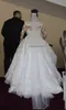Plus Size A Line Wedding Dresses V Neck Long Sleeves Beaded Lace Appliques Tulle Sweep Train Bridal Gowns Custom Made