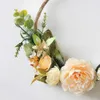 Fleurs décoratives couronnes artificielles de fleurs artificielles couronne de murs floraux suspendus avec roses pivoine eucalypts feuilles pour la fête de fête de mariage décoration intérieure