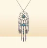 Vintage Dream Catcher Necklace Tassel Feather Turquoise Bohemian Style Long Sweater Chain Charm Jewely Xmas Gifts 12pcs21028542539