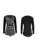 T-shirts pour femmes Rteyno Tops décontractés pour les femmes Striped Cou Round Long Sleeve Pullover Blouse Basic Slim T-shirt Spring Automne