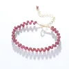 Charm Bracelets Elegant Forest Style Bracelet For Women Fashion Jewelry With Handwoven Pomegranate Amethyst And Moonstone Bangle Drop Ot3Bj