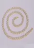 Colliers pendants 5 mm rose en grappe d'or blanc plaqué 925 sterling sier diamant cz fleurie de fleur de tennis de collier de chaîne de chaîne