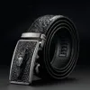 Fashion Casual Men's Leather Belts Faux Crocodile Leather Belt Men High Quality Crocodile Head Automatic Buckle Belt 201117 3223