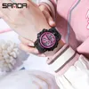 Wristwatches 2024Top BrandSport Sanda Watch Trend Fashion Women's Student Youth Electronic Waterproof Multi Functional 3353