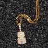 Hip Hop Jewelry The Violin Shape Clear T CZ Zircons Pendant Necklace Gold Plated with Chain for Men Women Nice Lover Gift Rapper Jewelr 272p