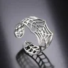 Wedding Rings Skyrim Punk Spider Web Ring for Women Men Stainless Steel Creative Open Adjustable Rings 2024 Couple Jewelry Gift Wholesale