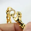 Золотой цвет леопардовой браслет 18K покрыта африканскими манжетами Bangles Dubai Ближний Восток роскошные модные украшения 240507
