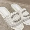 Luxury Designer Women Embroidered Thick Soled Slippers French Brand Fashion Sunshine Beach Sandals Classic Double Letter Rround Toe Anti Slip Slipper Casual Shoes