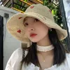 Berets Sun Hat Beach Ladies Летние шляпы для женщин соломенная вязание