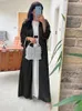 Vêtements ethniques mode satin élégant ceinturé ouvert kimono saoudie femme abayas soirée robe décontracté robe marocain arabe kaftan islam