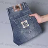 Men's Jeans designer New Jeans for Men's Light Luxury Thin Elastic Feet Slim Fit Men's Clothing