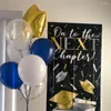 Dekoracja imprezy 7 szt. Night Blue and White Gold Searon Balon Pentagram Zestaw odpowiedni na urodziny w pokoju