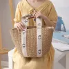 Woody Straw Designer Raffias Shop Beach Tas Dames Luxurys Handtas Zomer Haakmand The Tote Bag Lady Weave Cho001