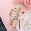 Świetna jakość designerka na rękę Pełne diamenty popularna dama moda swobodna luksusowa tarcza 28 mm kwarcowe zegarki nr732