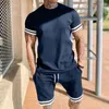 Suits-survêtement masculins Men d'été 2 pièces Set Casual Fashion Couchés à manches courtes Short Short Pant