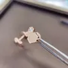 Sterling Sier Hochqualität 1: 1 Klassische Markenschmuck Exquisite Geometrische Waben-Waben-Frauen-Ohrringe.Jubiläumsgeschenk