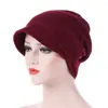Berets 2024 Turban Cap для женщин простые шляпы Brim Start Chemo Loss Head Wrap Beanie Случайная теплая ветрозащитная защита
