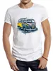 Men's T-Shirts THUB Vintage Painted Bus Men T Shirt Graphic Camping Bus Sport Cloth Retro Classic Car Tops Hipster T Y240509