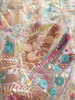 Fio macio lantejoulas coloridas Bordado geométrico Malha de renda para roupas de vestido Cheongsam Designer Fabric 240508