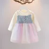 Robes de fille mode gamine robe fille tutu robe de bal robe princesse mariage midtu costume formel village vestiment