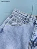 Novos trajes de bebê Summer Boys Jeans Conjunto Kids Designer Roupos Tamanho 100-150 cm Camiseta de mangas curtas e jeans azuis lavados 24 a maio
