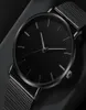 Men039s Watch 2021 Black Fashion Business Metal Hour Quartz Simple Watch en acier inoxydable Band multicolor Watch250N5196333
