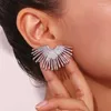Boucles d'oreilles Stud Jewelry 925 Silver Needle Geometric Metal for Women Party Gifts Exaggerative Ear Accessoires 2024 Tendance