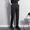 Pantalon masculin pantalon ouest masculin 2024 Spring Fashion Office Business Business Mens Cound Casual Solid Color Slim Fit Straight Homme