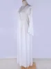 Basic Casual Kleider Fithohinling Rückenless Spitze Langes Partykleid Frauen kommen 2024 V Hals Sexy Maxi Kleider Tanz tragen Flare Slve Weiße Pareos Verkauf T240508