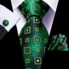 Bow Ties Hi-Tie Green Box Nieuwheid Silk Wedding Tie voor Men Handky Cufflink Set Fashion Designer Gift Ntring Business Party 256F