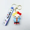 Creative Cartoon Cross Dression Ktchain fofo estilo chinês de gato escolar kt chaveiro masculino e feminino saco pequeno pingente