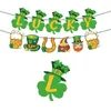 Decoração de festa Patrick's Day Set Clover Lucky for Banner Gnome Balloons Cake Toppers Ornamentos