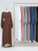 Etniska kläder Eid Modest Solid Abaya Dubai Muslim Kaftan Dresses Palestine Thobe Abayas For Women Kebaya Robe Caftan Marocain Femme
