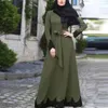 Ethnische Kleidung Muslimische Frauen Langarm Abaya Maxi Kleid Kaftan Araber Islam Dubai Cocktail Robe Elegante Spitzen Patchwork Kleid Party Mode