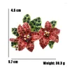 Brooches Personnalité Géométrique Rouge rouge double fleur Brooch rétro Full Force