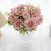 Dekorative Blumen Kränze 1PC künstliche Blumen Seidendahlien Rose Hochwertige Weihnachtskranz Home Braut Bouquet Dekoration Hochzeitsbogen Wand DIY Geschenke