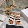 Women Slippers Designer Sandal Vintage Roman Sandals gold metal buckle Beach Cowhide Leather Sandals High Quality Non Slip Rubber Sole Sandals famous brand slides