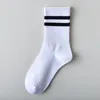 Men's Socks Simple Striped Mens Cotton Casual Streetwear Black Sports Men Male Breathable Hip Hop Skateboard Long