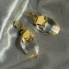 Hochwertiger Designer berühmter Markenschmuck transparent kristallgeometrische Anhänger Drop Ohrringe Frauen Trend Goth
