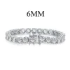 Bling Fashion Sterling Sier Tennis Bracelets 2/3/4mm 5/6 mm Zircons Sier Cz Cuban Bracelet Men Bijoux Accessoires