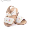 Slipper Baby Girl Summer Landals с вышитым цветочным дизайном возраста 0-1 Q240409