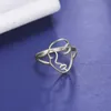 Bagues de mariage skyrim en acier inoxydable abstrait les anneaux de visage humain pour les femmes hip hop rings de doigt 2024 bijoux de fête de mode Famille Valentin cadeau