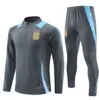 24-25 Argentina Track Supruit Pre Match Jacket Strike Drill Maradona Enzo Messis 23/24 Argentina Soccer Traje de entrenamiento de fútbol Futbol Futbol Chandal Tamaño de niños