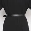 Nouveau triangle de vache en cuir authentique en cuir boucle boucle femme ceinture féminine longue ceinture pour femmes corset cummerbunds