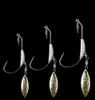 Mit Blei -Sinker -Angelhaken Gold Silber Löffel Tackle Accessoires Wide Bauch weicher Wurm Lure Single Hook5120774