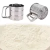 NEW Handheld Flour Shaker Stainless Steel Mesh Sieve Cup Icing Sugar Bake Tool Hand-pressed Hand-pressed Bakeware Siftersfor Mesh Sieve Cup Bakeware