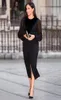 Meghan Markle Prinzessin Frauen Kleid Velvet Abendkleid schiere Langarm schwarze Kleider mit Gürtel1662162