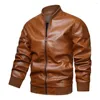 Carpets Pu Leather veste hommes Soft Faux Motorcycle Biker Mashing Masher Bomber Pockets Clothets B01587