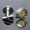 Cuff Links Retro Compass Image Stamping Basslinks Mens Fashion CuffLinks Set di gemelli Regali per lui (non una vera bussola) Q240508