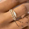 Designer Tiny Small Ring Set for Women Gold Color Cubic Zirconia Midi Finger Rings Wedding Anniversary Jewelry Accessories Gifts white wedding